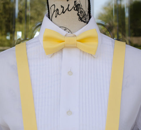 (01-23) Classic 30's Yellow Bow Tie and/or Suspenders - Mr. Bow Tie