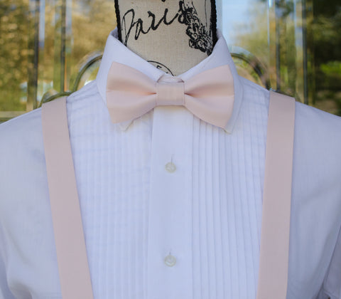 (11-30) Baby Pink Bow Tie and/or Suspenders - Mr. Bow Tie