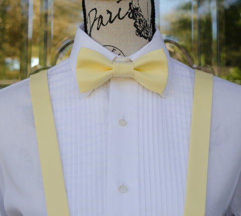 (01-31) Light Yellow Bow Tie and/or Suspenders - Mr. Bow Tie