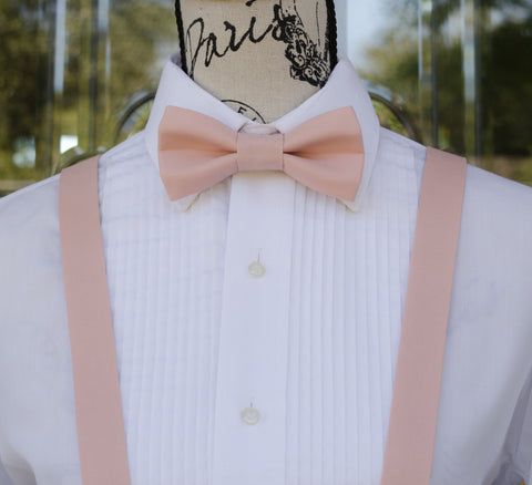 (11-195) Blush Pink Bow Tie and/or Suspenders - Mr. Bow Tie