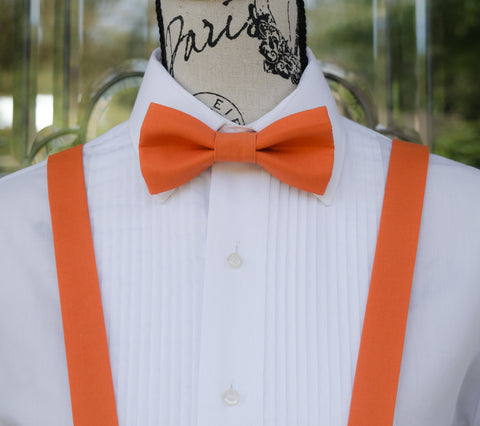 (08-209) Clementine Orange Bow Tie and/or Suspenders - Mr. Bow Tie