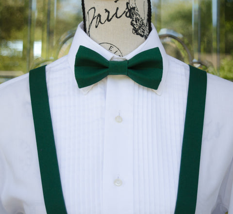 (61-14) Juniper Green Bow Tie and/or Suspenders - Mr. Bow Tie