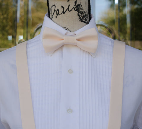 (10-26) Champagne Pink Bow Tie and/or Suspenders - Mr. Bow Tie