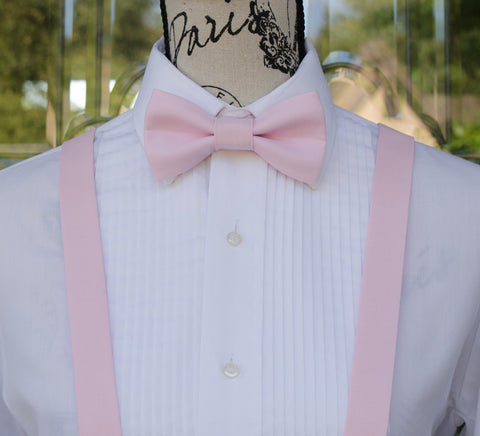 (13-248) Parfait Pink Bow Tie and/or Suspenders - Mr. Bow Tie