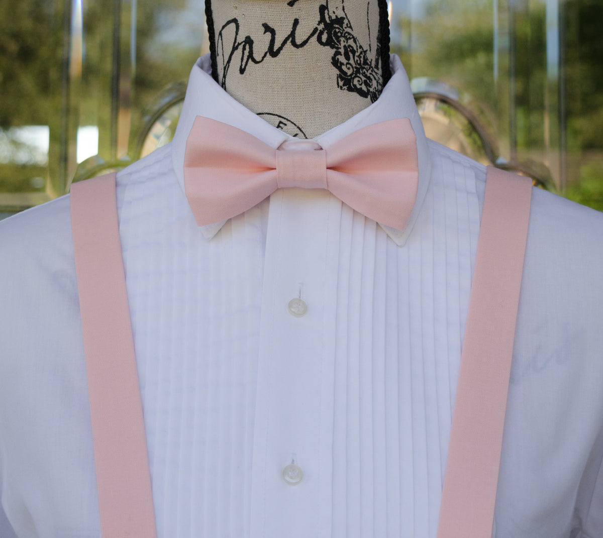 Pink Bow Ties and Suspenders (Pastel Pink) Mr. Bow Tie