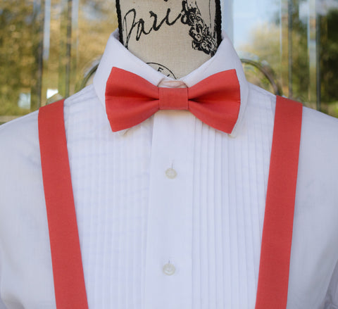 (18-294) Persimmon Bow Tie and/or Suspenders - Mr. Bow Tie