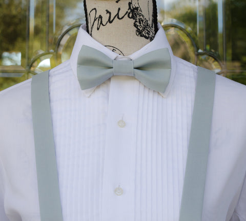 (65-219) Platinum Gray Bow Tie and/or Suspenders - Mr. Bow Tie