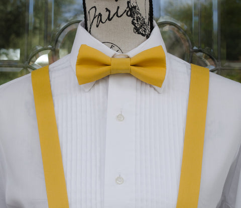 (02-232) Saffron Yellow Bow Tie and/or Suspenders - Mr. Bow Tie