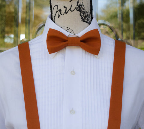 (04-293) Burnt Orange Bow Tie and/or Suspenders - Mr. Bow Tie