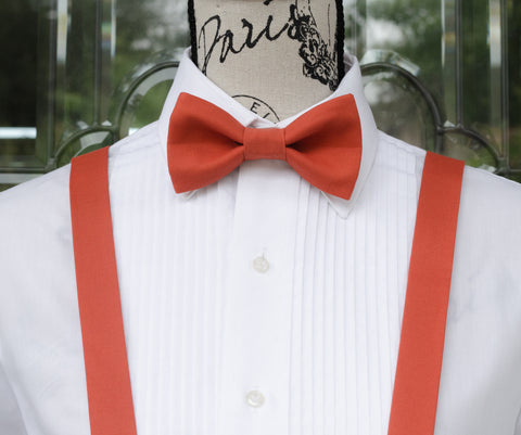 Sunset Orange Bow Tie and/or Suspenders (124)