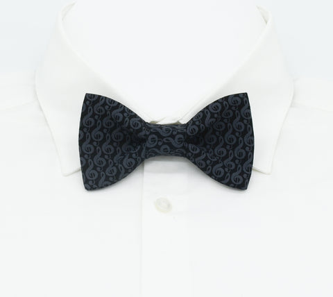 Classic Black Music Treble Clef Bow Tie