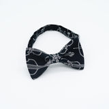 Classic Black with White Violins Bow Tie