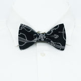 Classic Black with White Violins Bow Tie