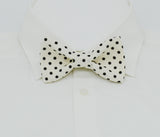 Off White with Black Polka Dot Bow Tie