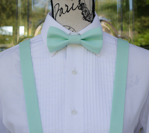 (51-34) Aqua Bow Tie and/or Suspenders - Mr. Bow Tie