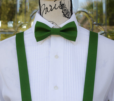 (61-330) Basil Green Bow Tie and/or Suspenders - Mr. Bow Tie