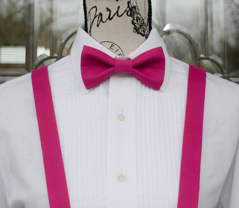 (14-214) Berry Pink Bow Tie and/or Suspenders - Mr. Bow Tie