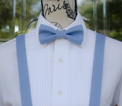 (42-64)  Blue Bow Tie and/or Suspenders - Mr. Bow Tie