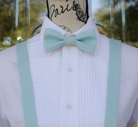 (44-84) Dusty Blue Bow Tie and/or Suspenders - Mr. Bow Tie