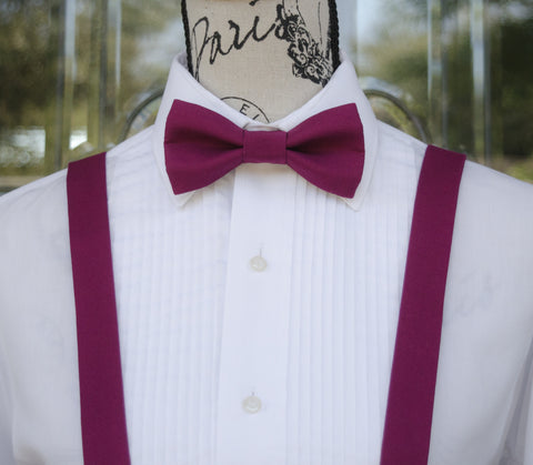 (23-217) Boysenberry Bow Tie and/or Suspenders - Mr. Bow Tie