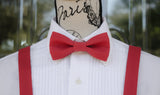 (19-230) Cherry Red Bow Tie and/or Suspenders - Mr. Bow Tie