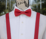 (19-230) Cherry Red Bow Tie and/or Suspenders - Mr. Bow Tie