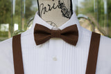 (62-71) Chocolate Brown Bow Tie and/or Suspenders - Mr. Bow Tie