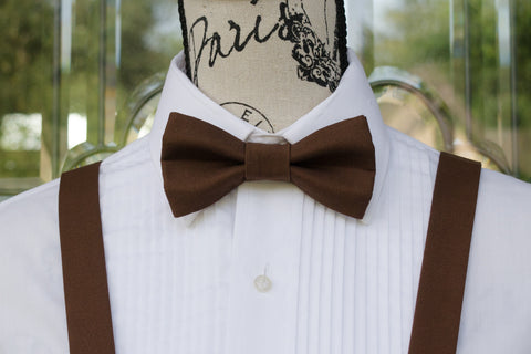 Brown Bow Ties and Suspenders (Chocolate Brown) | Mr. Bow Tie Brown Bow Ties and Suspenders (Chocolate Brown) | Mr. Bow Tie