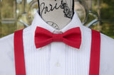 (19-16) Christmas Red Bow Tie and/or Suspenders - Mr. Bow Tie