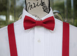 (20-17) Classic Red Bow Tie and/or Suspenders - Mr. Bow Tie