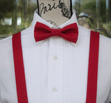 (20-17) Classic Red Bow Tie and/or Suspenders - Mr. Bow Tie
