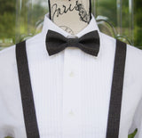 (69-12C) Black Retro Bow Tie and/or Suspenders - Mr. Bow Tie