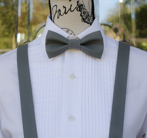 (66-202) Graphite Gray Bow Tie and/or Suspenders - Mr. Bow Tie