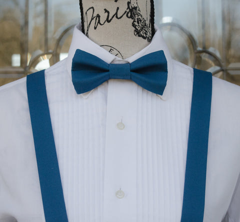 (41-329) Harbor Blue Bow Tie and/or Suspenders - Mr. Bow Tie