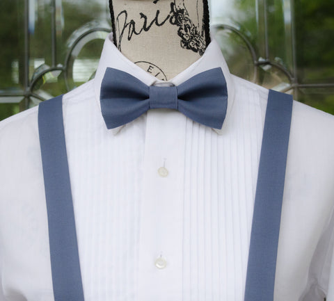 (39-218) Indigo Bow Tie and/or Suspenders - Mr. Bow Tie