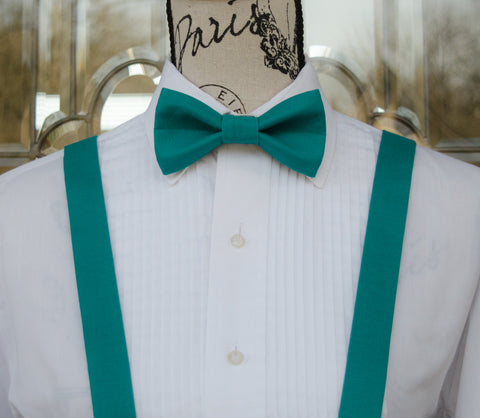 (50-270) Lagoon Medium Teal Bow Tie and/or Suspenders - Mr. Bow Tie