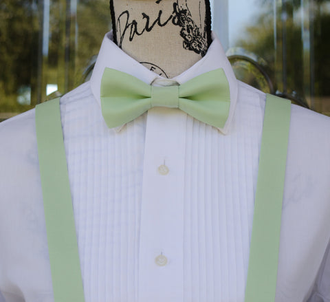 (56-133) Mint Green Bow Tie and/or Suspenders - Mr. Bow Tie