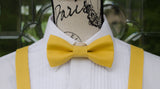 (02-213) Mustard Yellow Bow Tie and/or Suspenders - Mr. Bow Tie