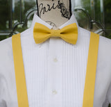 (02-213) Mustard Yellow Bow Tie and/or Suspenders - Mr. Bow Tie