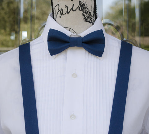 (40-236) Nautical Blue Bow Tie and/or Suspenders - Mr. Bow Tie