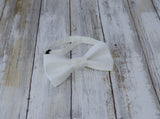(72-200) Off White Bow Tie and/or Suspenders - Mr. Bow Tie