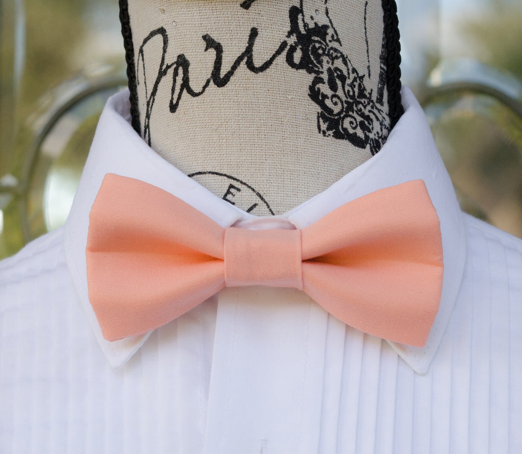Peach color bow shop tie