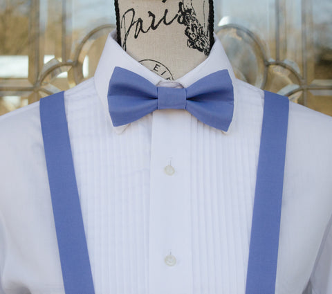 (38-260) Periwinkle Bow Tie and/or Suspenders - Mr. Bow Tie