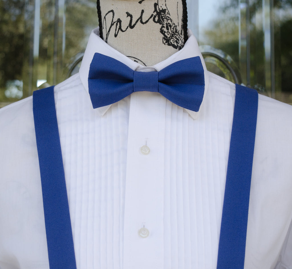 Blue Bow Ties and Suspenders (Sapphire Blue)