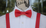 (18-47) Scarlet Bow Tie and/or Suspenders - Mr. Bow Tie