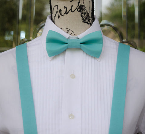 (46-191) Seafoam Blue Bow Tie and/or Suspenders - Mr. Bow Tie