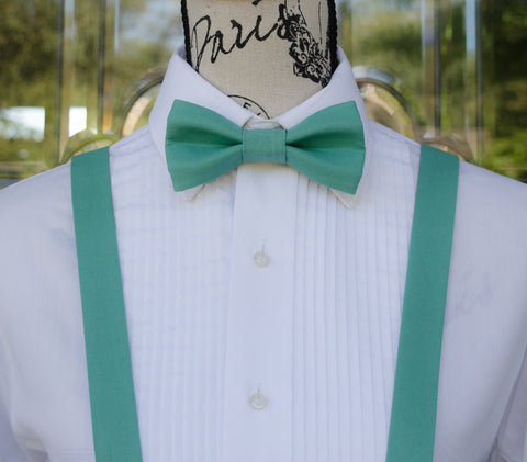 (53-126) Teal Bow Tie and/or Suspenders - Mr. Bow Tie