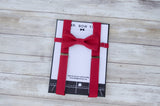 (19-230) Cherry Red Bow Tie and/or Suspenders - Mr. Bow Tie